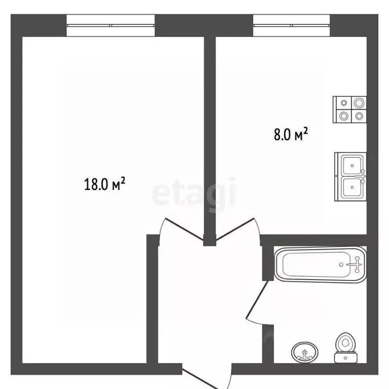 1-к кв. Самарская область, Самара ул. Стара-Загора, 120 (32.8 м) - Фото 2