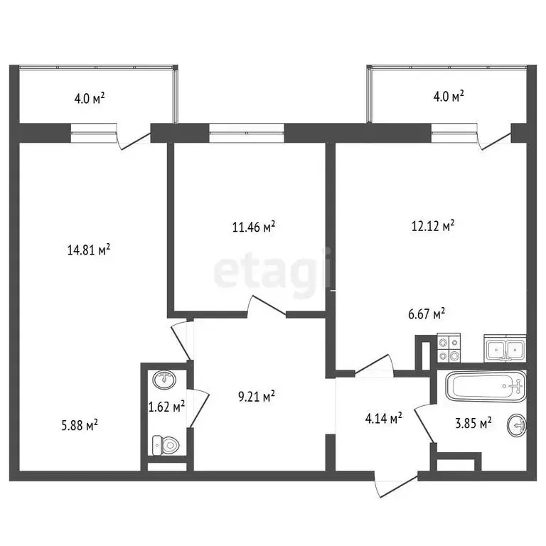 3-комнатная квартира: Раменское, Спортивный проезд, 6 (69.82 м) - Фото 1