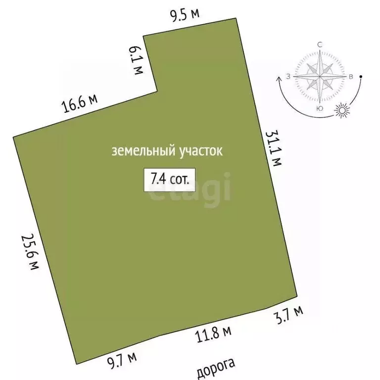 Участок в Тюменская область, Тюмень Молодежная ул., 77А (7.4 сот.) - Фото 2