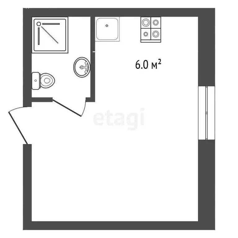 Квартира-студия: Анапа, микрорайон Алексеевка, Ленинградская улица, 56 ... - Фото 1