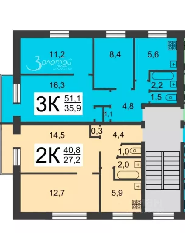 3-к кв. Нижегородская область, Нижний Новгород Литературная ул., 20а ... - Фото 2