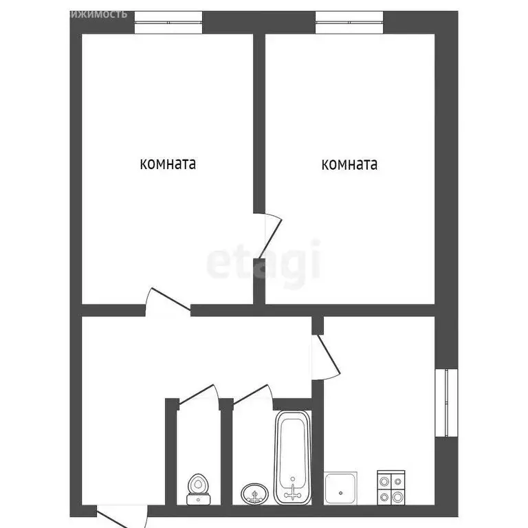 2-комнатная квартира: Меленки, Муромская улица, 3 (47.6 м) - Фото 0