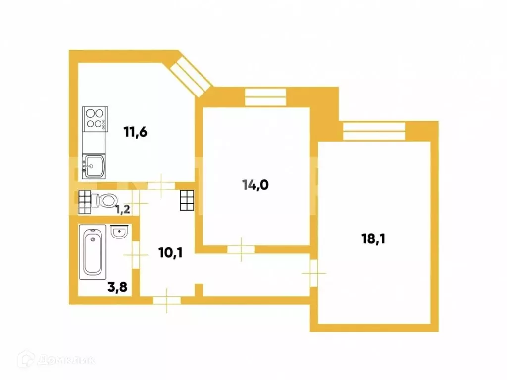 Продаётся 2-к квартира, 58.8 м - Фото 1