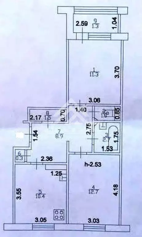 2-к. квартира, 50,1 м, 7/9 эт. - Фото 0