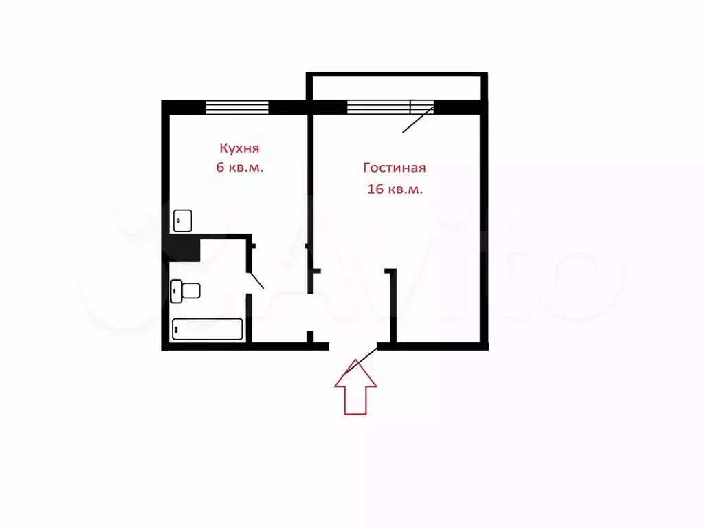 1-к. квартира, 30 м, 3/9 эт. - Фото 0