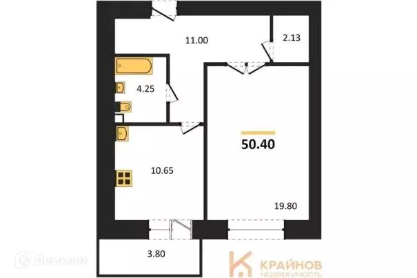 Продаётся 1-к квартира, 50.4 м - Фото 0