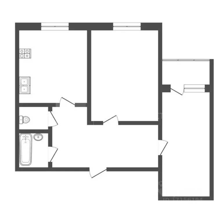 2-к кв. Тюменская область, Тюмень ул. Спорта, 95 (45.0 м) - Фото 2