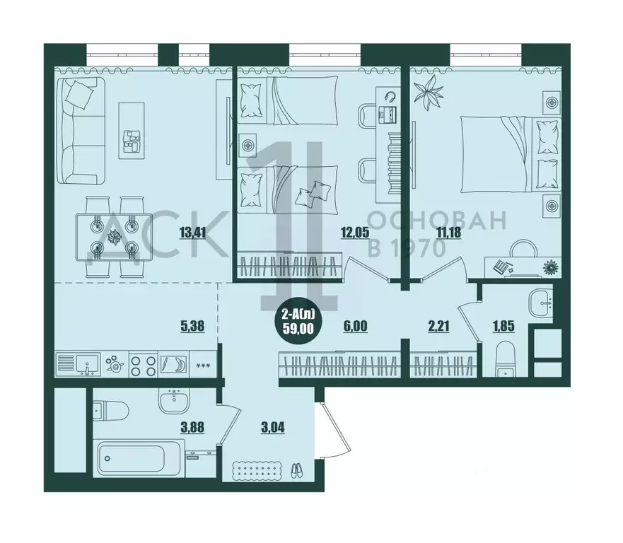 2-к кв. Ханты-Мансийский АО, Сургут 39-й мкр, Крылов жилой комплекс ... - Фото 1