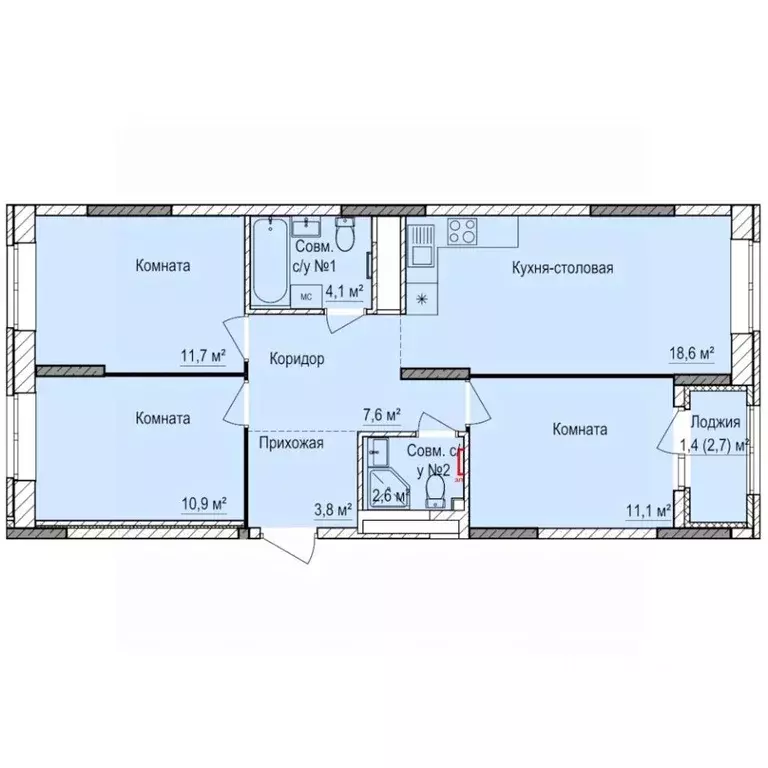 3-к кв. Удмуртия, Ижевск Буммаш жилрайон, Покровский жилой комплекс ... - Фото 1