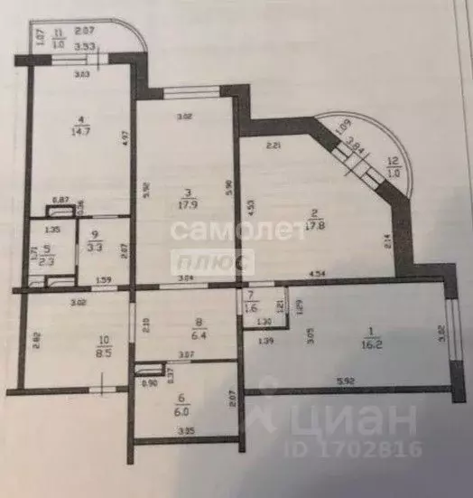 3-к кв. Татарстан, Казань ул. Дубравная, 29А (95.0 м) - Фото 2