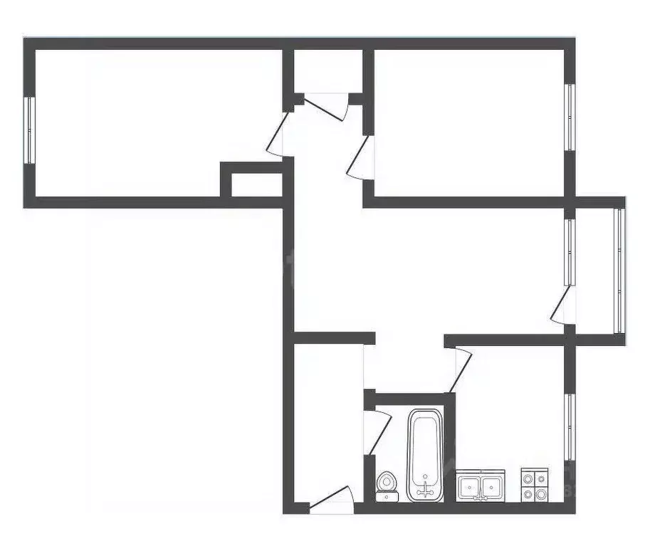 3-к кв. Кемеровская область, Прокопьевск Институтская ул., 80 (53.0 м) - Фото 1
