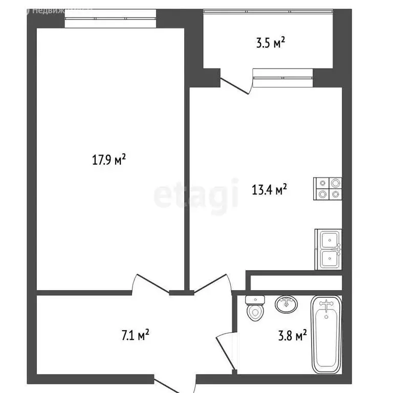 1-комнатная квартира: Восход, улица Авроры, 77к3 (45.8 м) - Фото 1