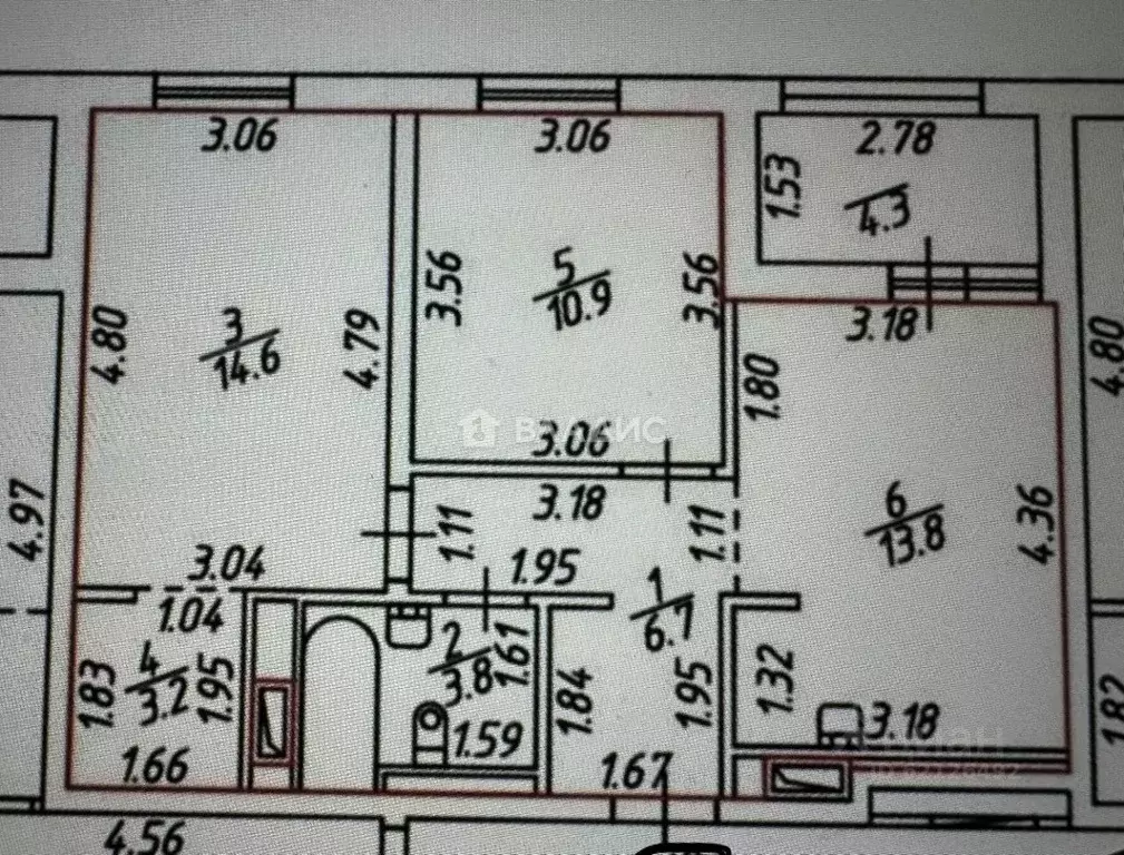 2-к кв. Санкт-Петербург ул. Шкапина, 15 (53.0 м) - Фото 2