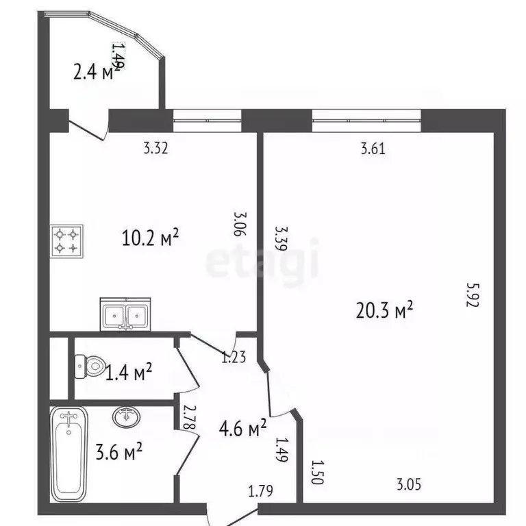 1-к кв. Санкт-Петербург просп. Сизова, 12к1 (40.1 м) - Фото 1