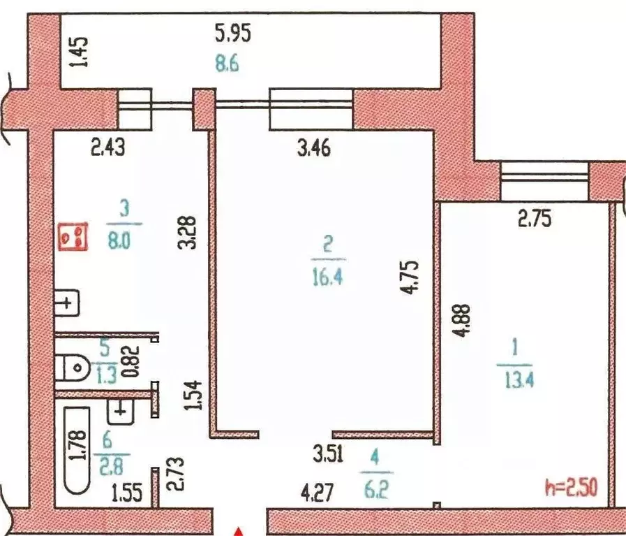 2-к кв. Алтайский край, Барнаул ул. Георгия Исакова, 246 (48.1 м) - Фото 2