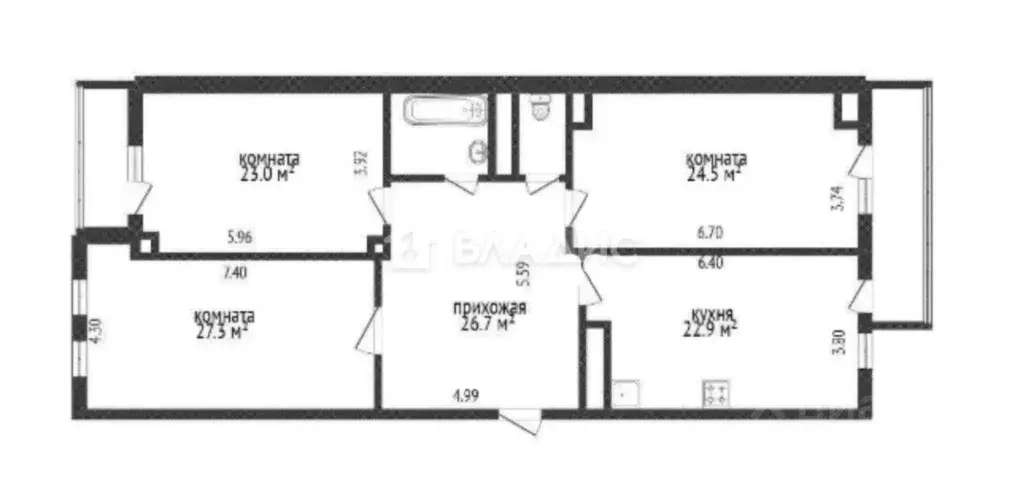 4-к кв. Белгородская область, Белгород Академическая ул., 23а (117.0 ... - Фото 1