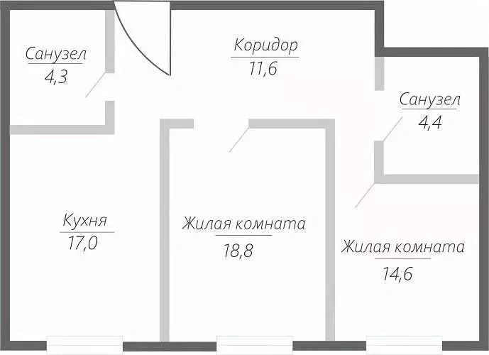2-к кв. Самарская область, Тольятти ул. Фрунзе, 2В (70.7 м) - Фото 0