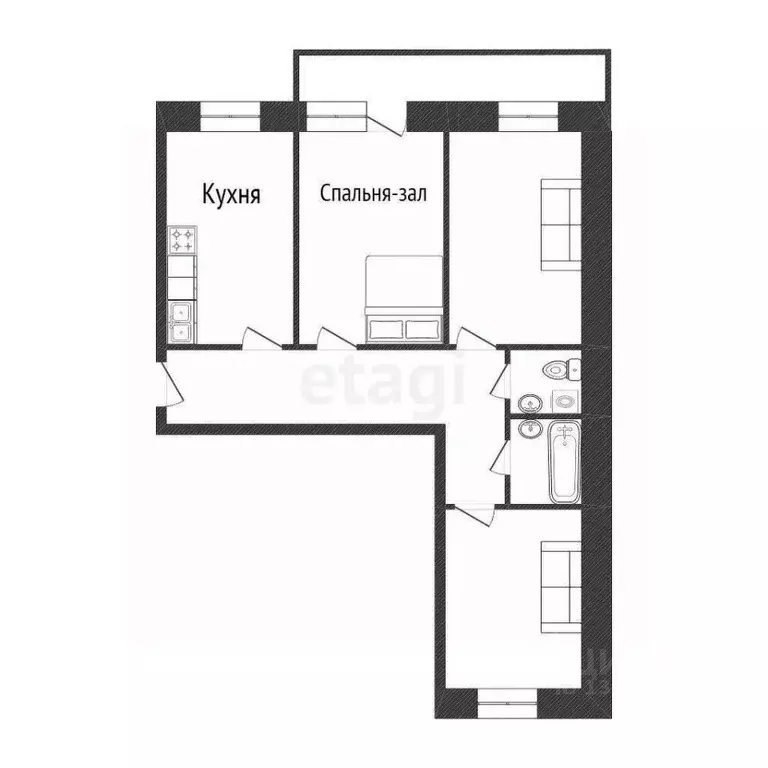 3-к кв. Иркутская область, Иркутск ул. 6-я Советская, 18А/3 (64.0 м) - Фото 2