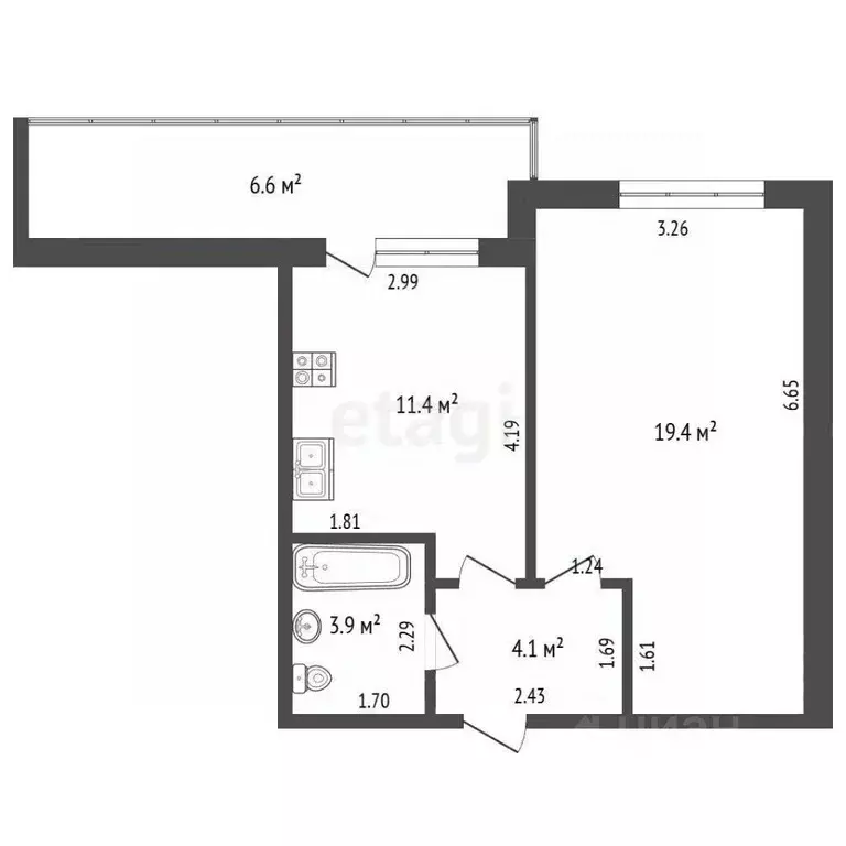 1-к кв. Саха (Якутия), Якутск Якутская ул., 2/14 (38.8 м) - Фото 2