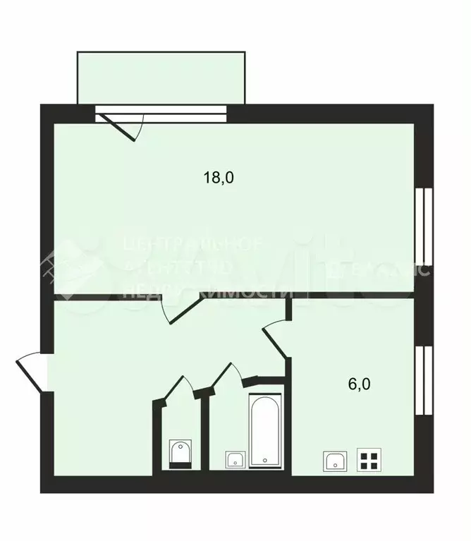 1-к. квартира, 31,2 м, 3/5 эт. - Фото 0