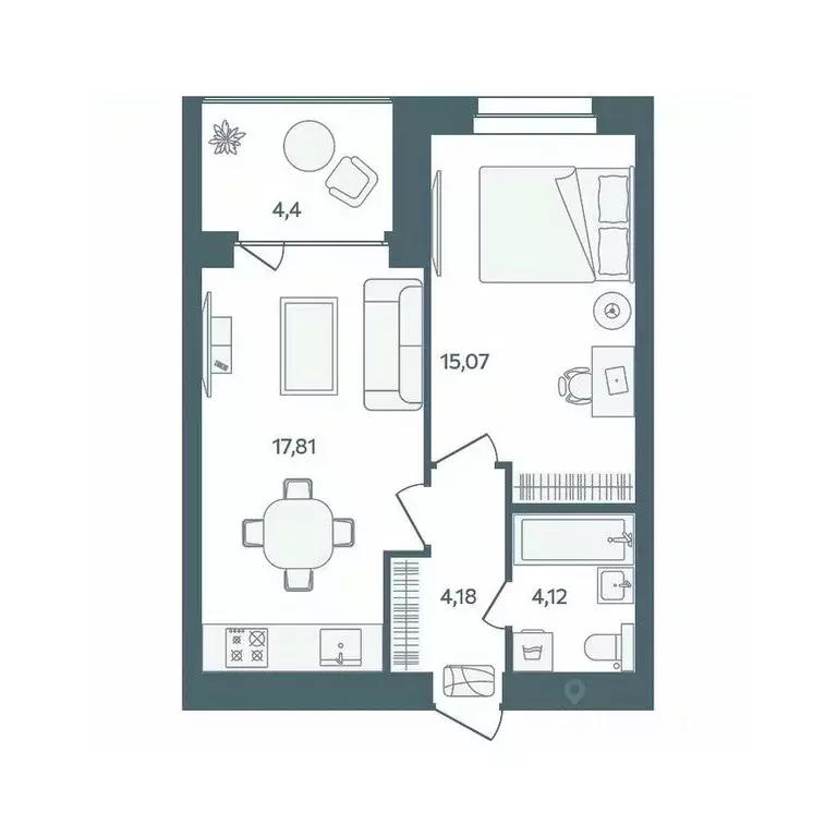 1-к кв. Ярославская область, Ярославль пос. Павловский, Волга-Лайф ... - Фото 1