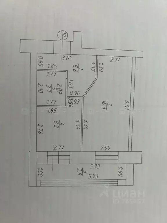 1-к кв. Татарстан, Казань ул. Серова, 28 (34.0 м) - Фото 2