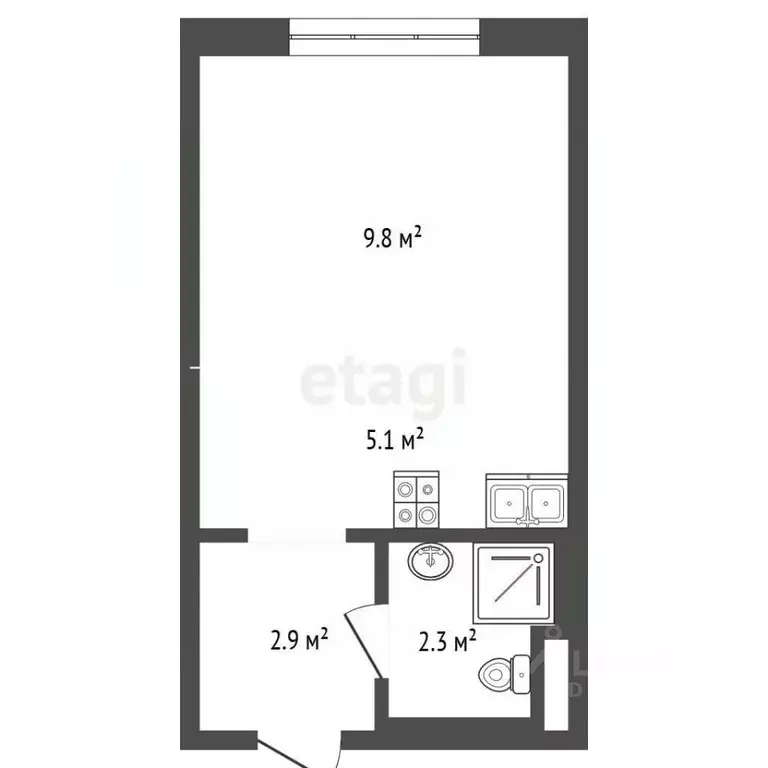 Студия Москва 1-й Грайвороновский проезд, 3Ак2 (20.0 м) - Фото 2