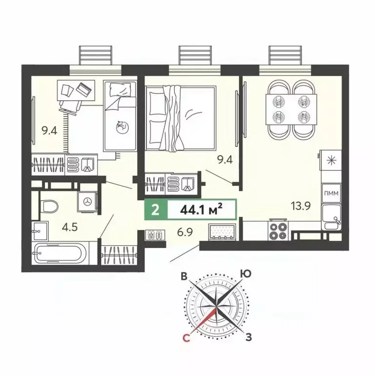 2-к кв. Пензенская область, Пензенский район, Засечный сельсовет, с. ... - Фото 0