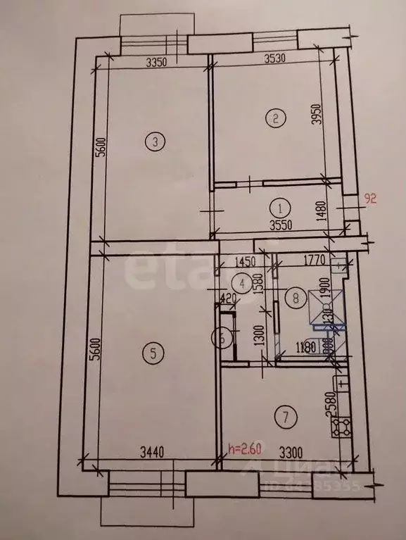 3-к кв. Алтайский край, Барнаул Пролетарская ул., 67/28 (76.0 м) - Фото 2