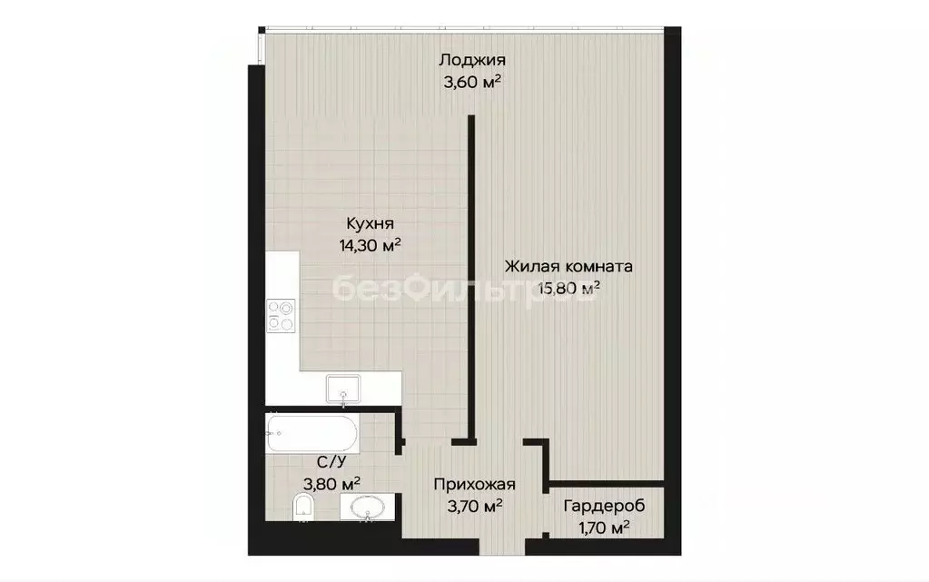 Свободной планировки кв. Москва Хорошевское ш., 25Ак2 (46.0 м) - Фото 2