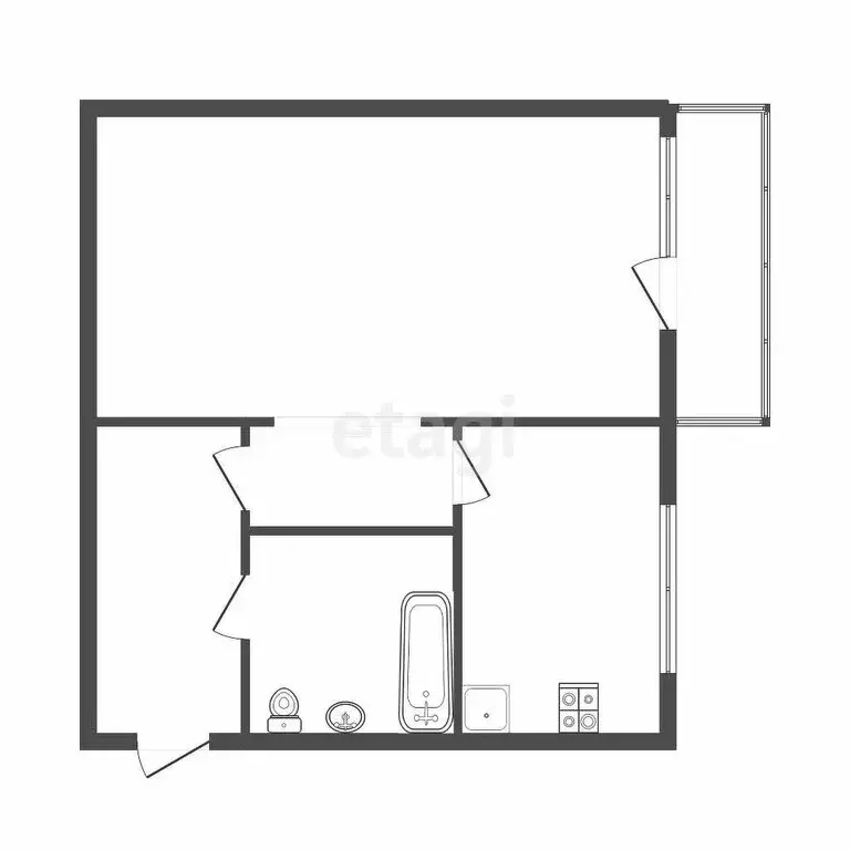 1-комнатная квартира: Тула, улица Дмитрия Ульянова, 18 (28.7 м) - Фото 0