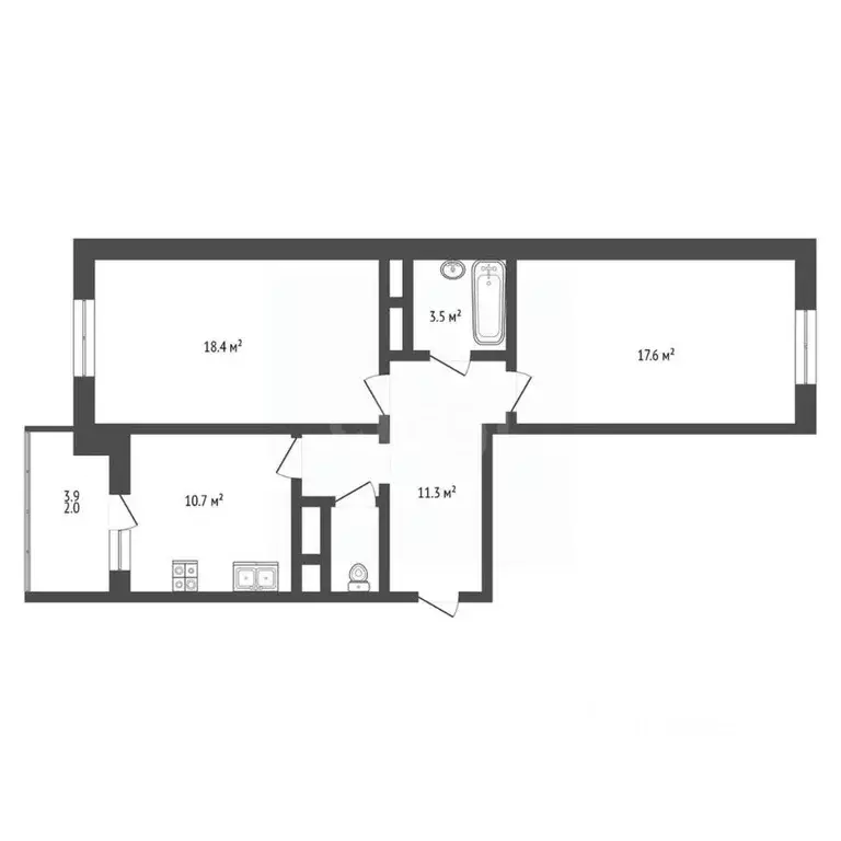 2-к кв. Московская область, Мытищи городской округ, пос. Мебельной ... - Фото 2