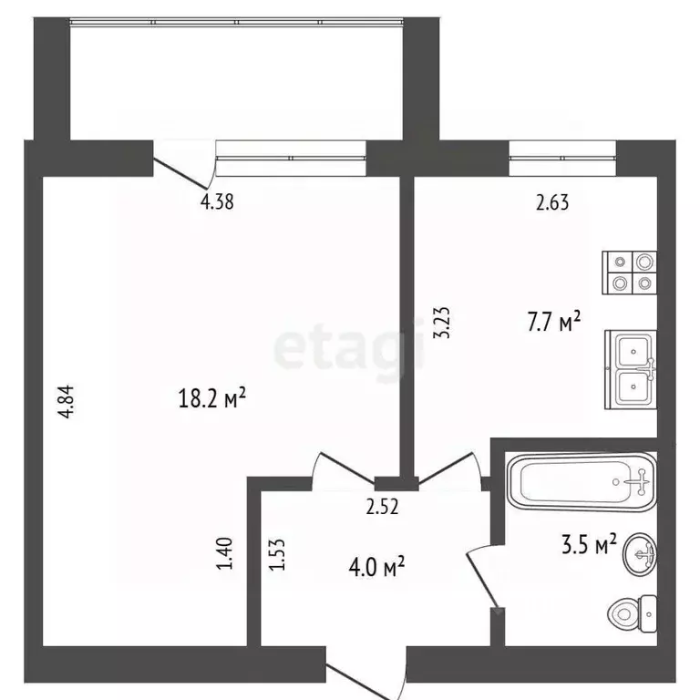 1-к кв. Смоленская область, Смоленск пос. Геологов, 3 (33.4 м) - Фото 0