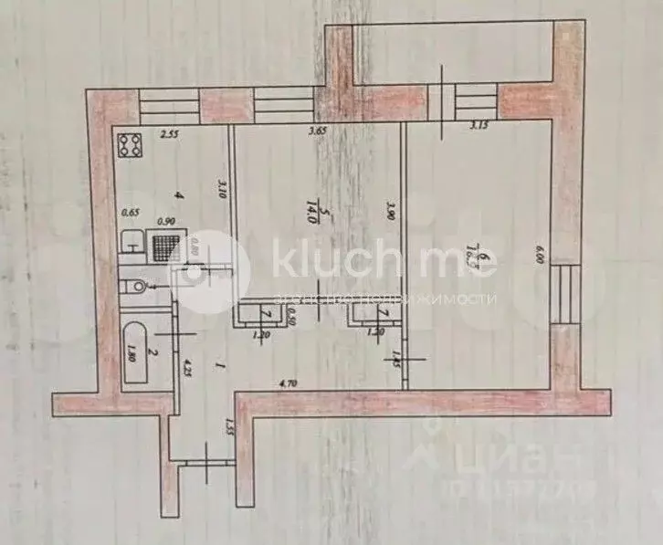 2-к кв. Татарстан, Казань ул. Кулахметова, 23 (55.8 м) - Фото 2