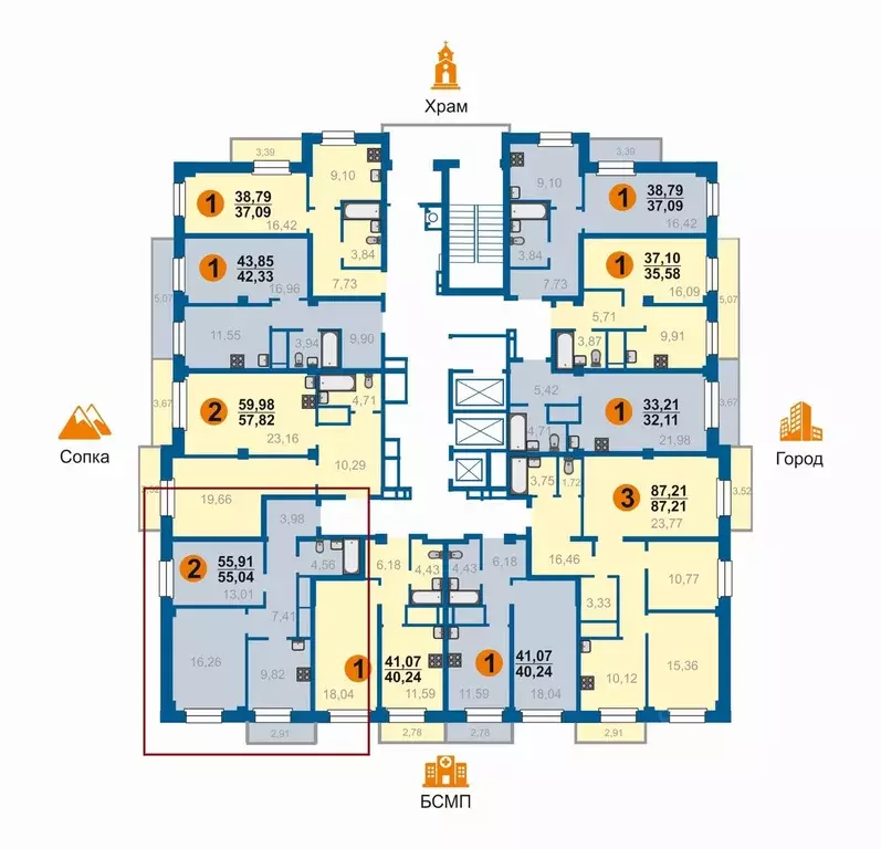 2-к кв. Красноярский край, Красноярск ул. Вильского, 18Ж (56.0 м) - Фото 1