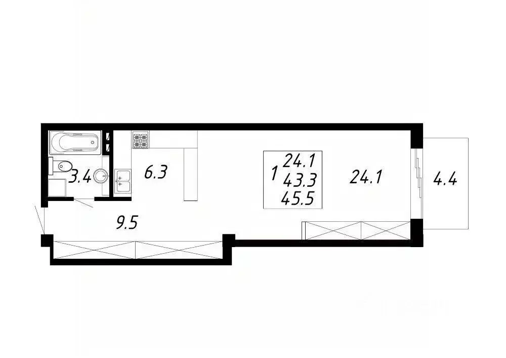 1-к кв. Ставропольский край, Ессентуки Озеро жилой комплекс (45.5 м) - Фото 1