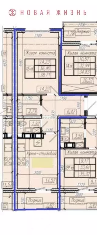 1-комнатная квартира: Придорожный, микрорайон Южный Город, квартал ... - Фото 1