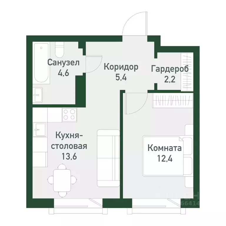 1-к кв. Челябинская область, Челябинский городской округ, пос. ... - Фото 0