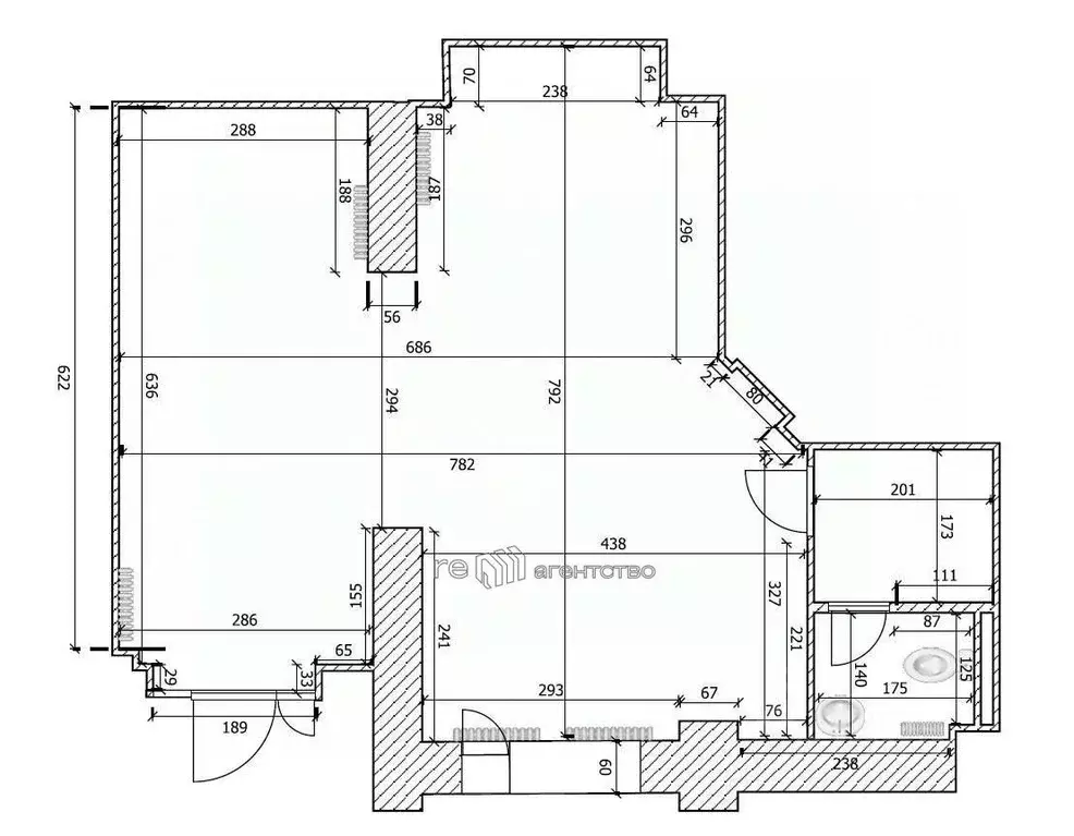 Торговая площадь в Татарстан, Казань ул. Космонавтов, 44 (55 м) - Фото 2