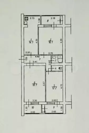 3-к. квартира, 72,6 м, 1/5 эт. - Фото 0