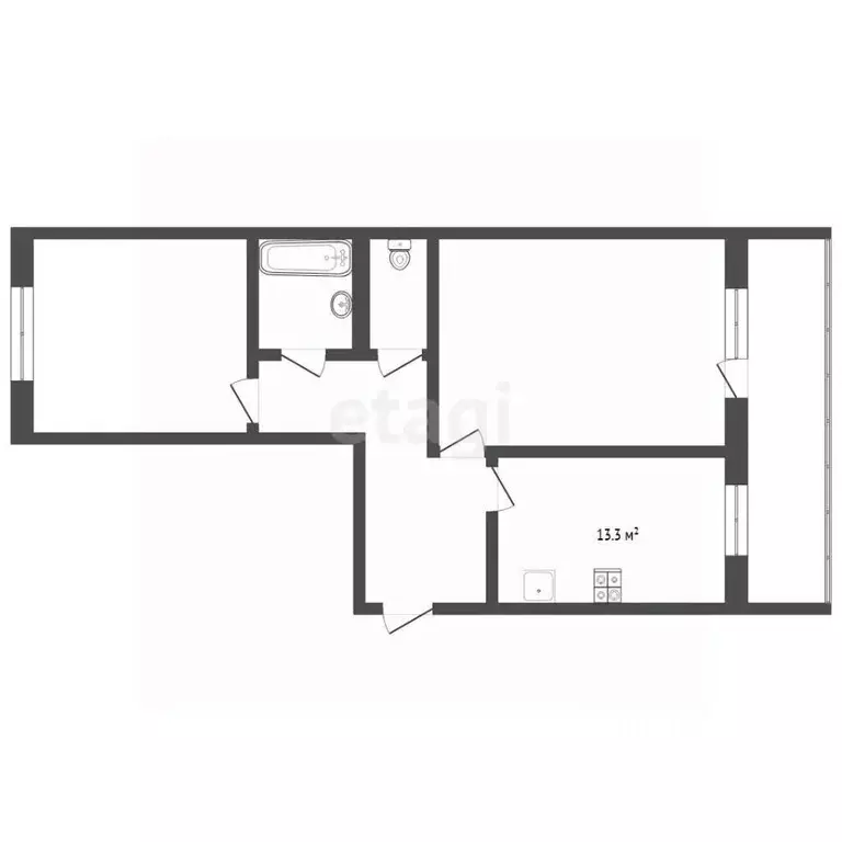 2-к кв. Тюменская область, Тюмень ул. Линейная, 7 (67.0 м) - Фото 2