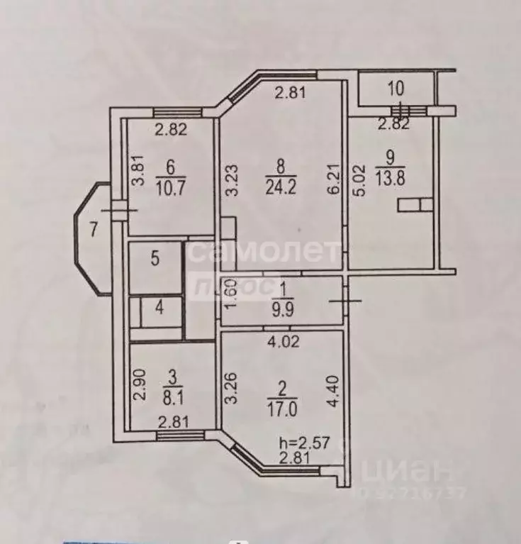 4-к кв. Москва Рождественская ул., 21к2 (88.1 м) - Фото 2