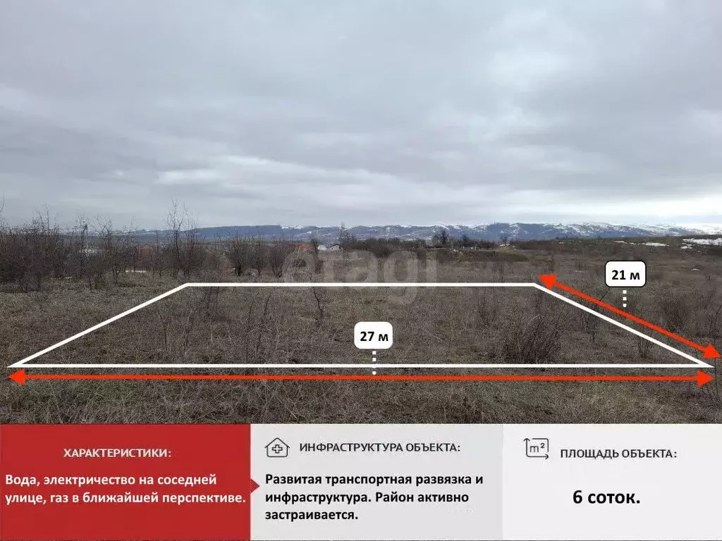 Участок в Крым, Симферопольский район, с. Доброе  (6.1 сот.) - Фото 0