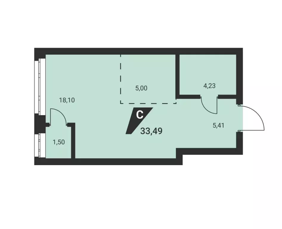 Продаётся квартира-студия, 33.49 м - Фото 0