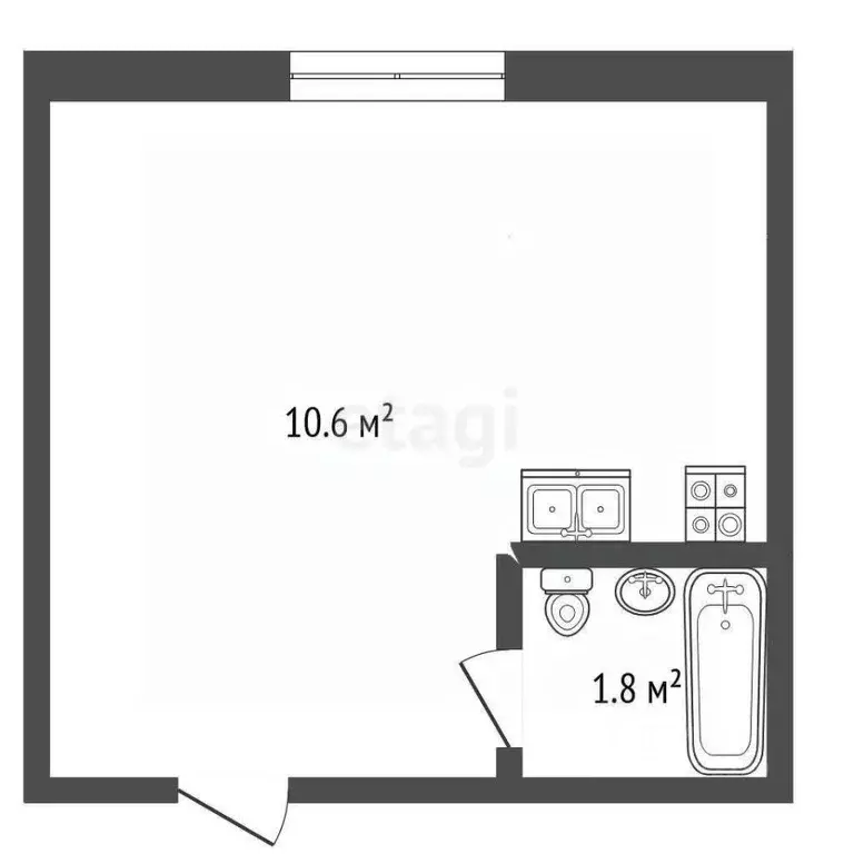 1-к кв. Башкортостан, Стерлитамак ул. Дружбы, 36Б (12.4 м) - Фото 2
