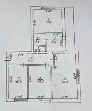 3-к кв. Башкортостан, Кумертау ул. Энергетиков, 23 (71.7 м) - Фото 2