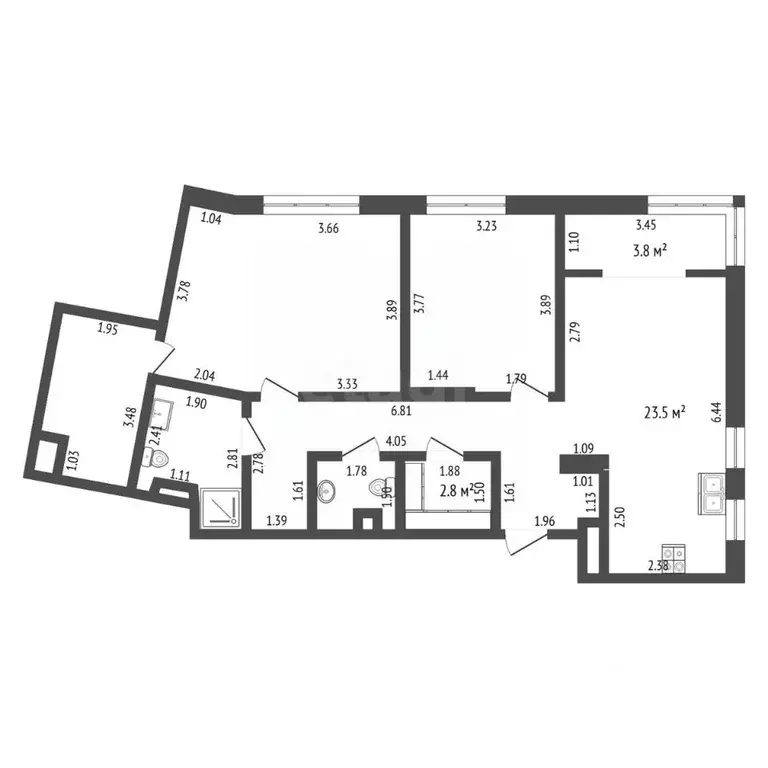2-к кв. Тюменская область, Тюмень ул. Ю.-Р.Г. Эрвье, 38 (85.4 м) - Фото 2