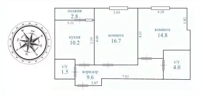 2-к кв. Москва ул. Академика Скрябина, 3/1к1 (57.0 м) - Фото 1