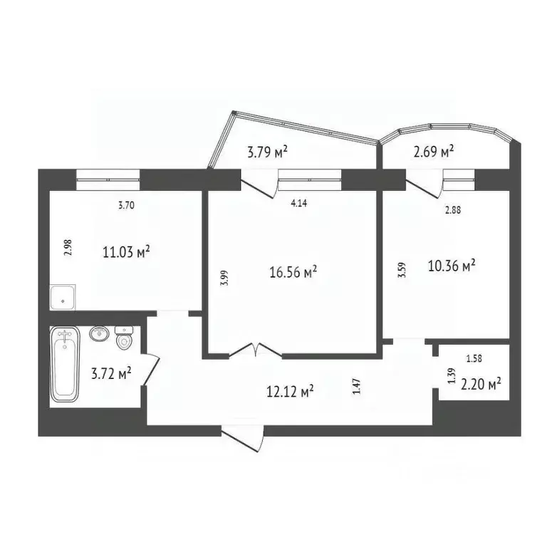 2-к кв. Красноярский край, Красноярск ул. Петра Подзолкова, 4 (58.0 м) - Фото 1