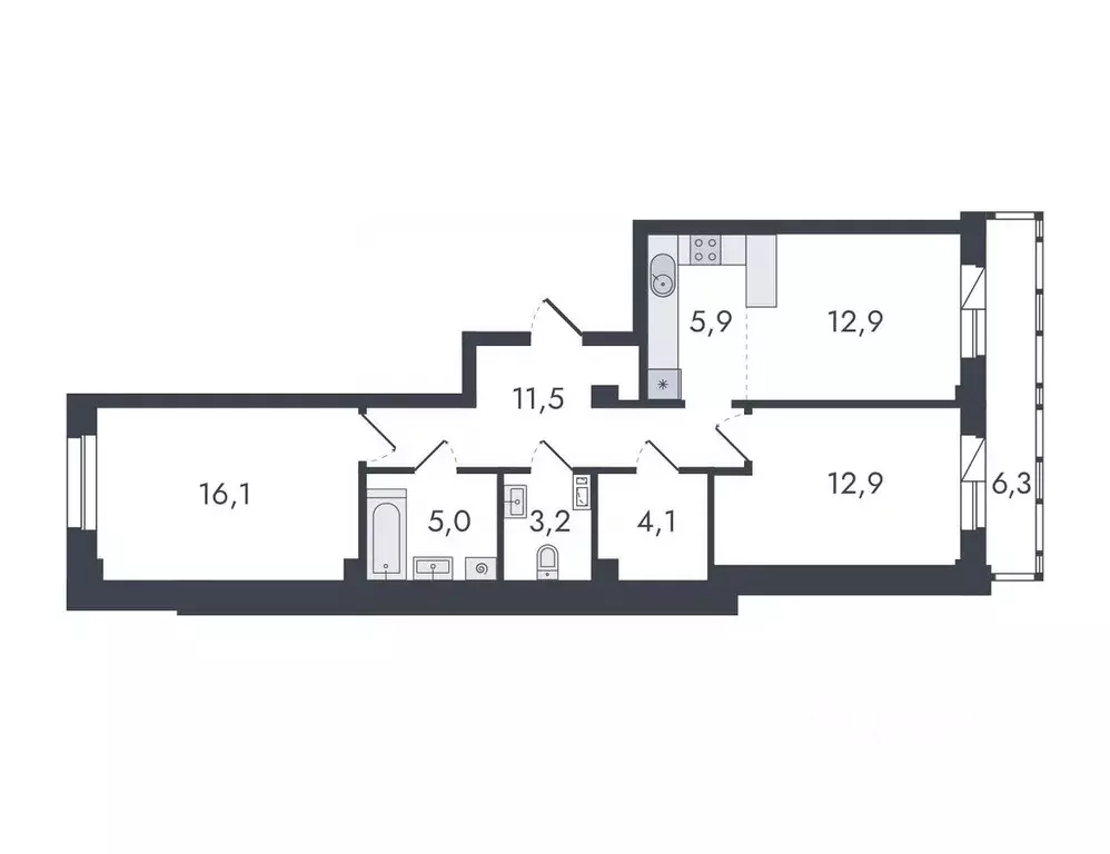 3-к кв. Кировская область, Киров ул. Чистопрудненская, 13 (77.9 м) - Фото 0
